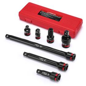 Cs571 Casoman 7pcs 1/2 Inch Drive Impact Socket Accessory Set Includes Extension Bars 3 6 10