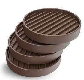 Castermaster 703674047035 2x2 Round Rubber Furniture Caster Cups Anti-sliding Floor Grip Set 4