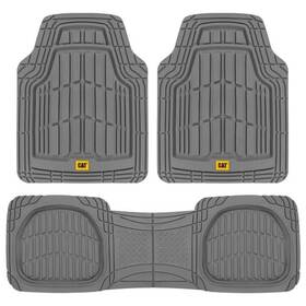 Caterpillar 826942151033 Flextough 3-pieces 26 Inch X 20 Gray Deep Dish Trimmable Car Floor Mats