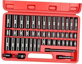 W-1-002 Changzhou Smart Wealth Trading Co. Ltd 48 Pcs 3/8 Inch Drive 5/16 To 3/4 And 8-22mm 6 Impact Socket Set
