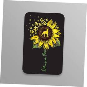 Mag10979 Check6 Doberman Mom Sunflower Great Gift Idea Single 5 Inch Magnet Made In The