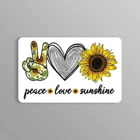Mag11494 Check6 Peace Love Sunshine Sunflower Great Gift Idea Single 5 Inch Magnet Made