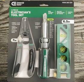 1007 Commercial Electric 820909061700 3 Piece Electrician S Tool Set Model 729 780 New