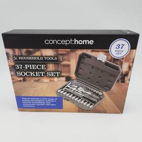 Cchf-37psokst Concept Home 37 Piece Household Tools Socket Set With Storage Case New