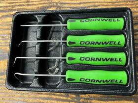 Ctg84ppsg Cornwell Tools 4 Piece Precision Hook And Pick Set Green Handle In Tray