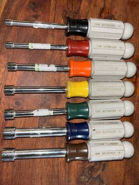 41981-41987 Craftsman Vintage Made In Usa Metric 7pc Nut Driver Set 5-6-7-8-9-10 And 11 Mm