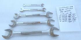 44591 Craftsman 44585 44584 44592 Lot Of 5 Usa Double Open End Chrome Wrench Set 3/8 Inch - 1 Vv Series Sae