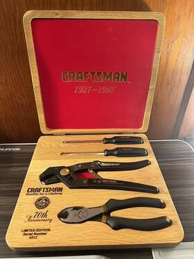 Craftsman 70th Anniversary 4 Piece Tool Set 14k Gold Plated Screwdriver Plier