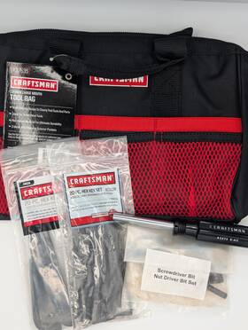 Craftsman 721415800022 New Tools 13 In Wide Mouth Tool Bag 20pc Sae And Metric Hex Screwd