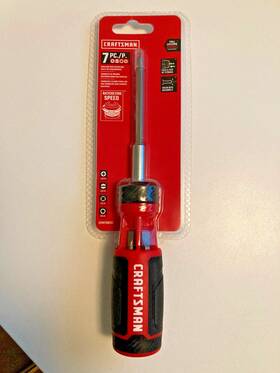 Craftsman 885911837057 Push-n-pick Ratcheting Multi-bit Screwdriver Kit 10.6 Inch 7 Pc New