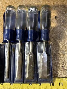 9-36807 Craftsman Vintage Sears 4pc Wood Chisel Set Made In Usa