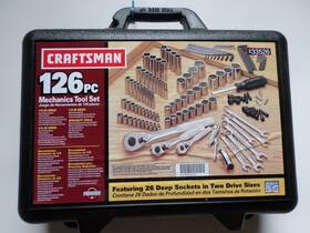 933526 Craftsman 126 Pc Mechanics Set - 1/4 3/8/ And 1/2 In Quick Release Ratchet/ New