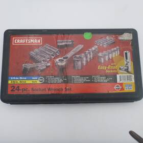 934920 Craftsman Vintage 1/4 Inch 3/8 Drive 24 Pc Sae Socket Set Usa Easy Read