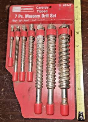 967347 Craftsman 7 Pc Carbide Tipped Masonry Drill Bit Set Made In Usa Nos