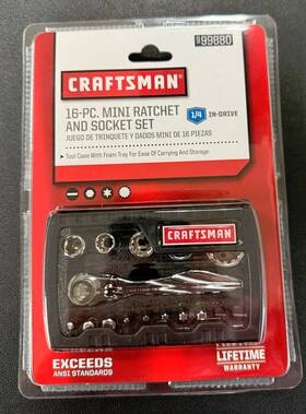 999880 Craftsman 16-pc 1/4 Inch Drive Mini Ratchet And Socket Set