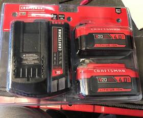 Cmcb204-2ck Craftsman 20v Power Tool Battery 2-pack Lithium-ion With Charger