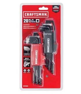 Cmht26020 Craftsman Black Friday Sale 20pc Sae Universal L To T Allen Wrench Adapter