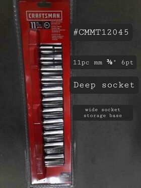 Cmmt12045 Craftsman Brand New 11-piece 3/8 Inch Drive Metric Deep Well Socket Set