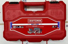 Cmmt45016 Craftsman 59 Pc Standard Sae / Metric Socket Set 3/8 Drive Chrome In Hard Case