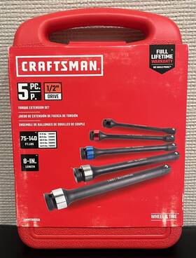 Cmmt98356 Craftsman 5-pc 1/2 Inch Drive Torque Extension Set - Nip