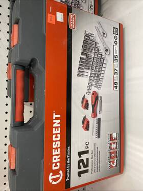 Crescent 037103342188 121 Piece 1/4 And 3/8 Inch Drive 6/12point Ratchet Socket Mechanics Tool Set