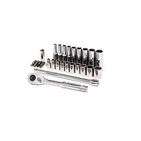 26-pie Crescent 313086983946 1/4 Inch Drive 6-point Standard And Deep Sae Mechanics Tool Set With Case