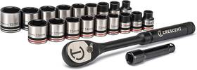 Crescent 445028739724 20 Piece X10 3/8 Inch Drive 6 Point Standard Sae/metric Mechanics Tool Set