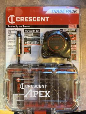 Crescent 4pex Vortex Measuring And Fastening Set 41pc Bit With 16 Ft Tape Case