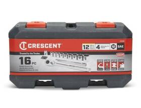 Csws6c Crescent Mechanics Tool Set 16-pcs 3/8 Inch Drive 12 Point Sae Alloy Steel -