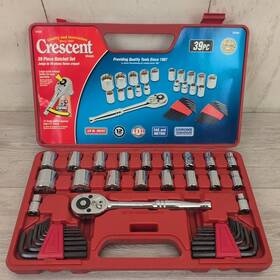 Ctk39 Crescent 3/8 Inch Drive 39 Piece Ratchet Set Sae And Metric Clean Tools