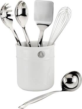 49130 Culinary Provisions Chefs Tools Deluxe Tool Set 6-piece With Porcelain Holder/bain Ma