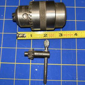 No.c13ls Cushman Vintage Chuck 5/64 Inch -1/2 Strait Shank Drill Japan With Key