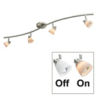 D268-44c-bs-wh Light Adjustable Track Brushed Steel Finish White Glas 852659281398