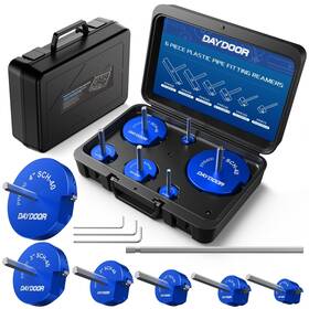 Xc092 Daydoor 6-piece Pvc Pipe Reamer Kit With 3/4 Inch 1 1-1/2 2 3 4 Heads