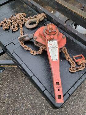 X0748 Dayton 3 Ton Lever Chain Hoist Come Along 10ft Model