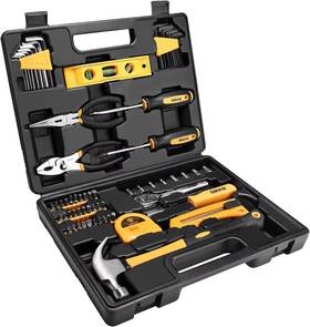 Dkmt65-az Deko 65pcs Tool Set General Household Hand Kit With Plastic Toolbox Storage Case