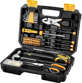 Dekopro 705353153136 General Household Hand Tool Kit With Plastic Toolbox Storage Case All P