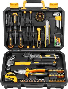 Dekopro 744110105513 100 Piece Tool Set Home Repair Kit Plastic Box Storage