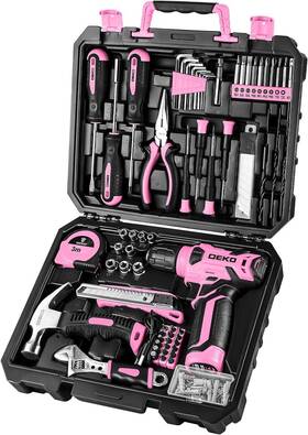 Dkmt126-gp  Dekopro Drill Set Tool With 8v Pink Cordless Home Kit Dril