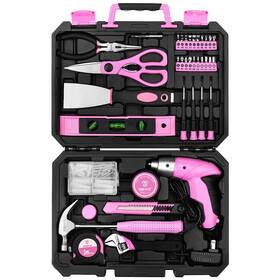 Fba-98 Dekopro Pink 98 Piece Tool Set General Household Hand Kit With Plastic T