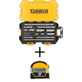 Dewalt 313115652690 1/4 Inch And 3/8 Drive Tool Accessory Set With Case Tape Measure 15-piece