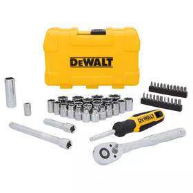 Dewalt 711181506990 3/8 Inch Drive Sae And Metric Mechanics Tool Set 50-piece With Carrier Included