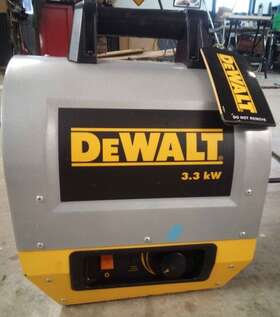8900 Dewalt 856795406400 Portable Forced Air Electric Heater 3.3kw 240v Single Phase Btu