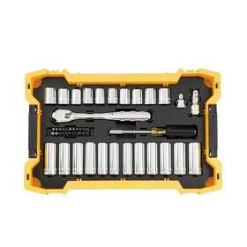 Dwmt45403 Dewalt Mechanics Tool Set 85-piece 72 Tooth Anti-slip Driver With Tray Chrome