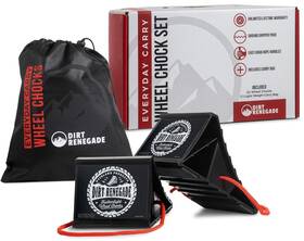 Dr-wc-001 Dirt Renegade Wheel Chocks - Heavy Duty Chock Set With Lightweight Carry Bag Grip Bo