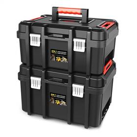 Dna Motoring 194286186258 2pcs Tool Boxes Set - Lockable Organizer Storage Portable