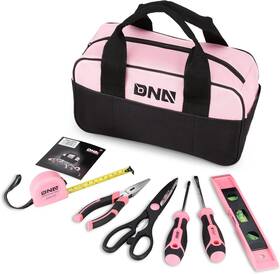 Dna Motoring 744759667519 7-piece Pink Tool Set - Portable Household Hand Kit With Wide