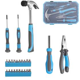 Ns-c003 Dominox 25 Piece General Household Tool Set With Plastic Storage Toolbox Box Fo