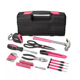 Dreamedge Shop 766403611877 40pc Household Tool Pink Womens Kit With Pliers Hammer And Carrying Case