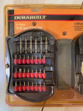 Durabuilt 051667501867 51 Pc High Speed Drill Bits And 1/4 Inch Hex Shank Screwdriver Nut Setter